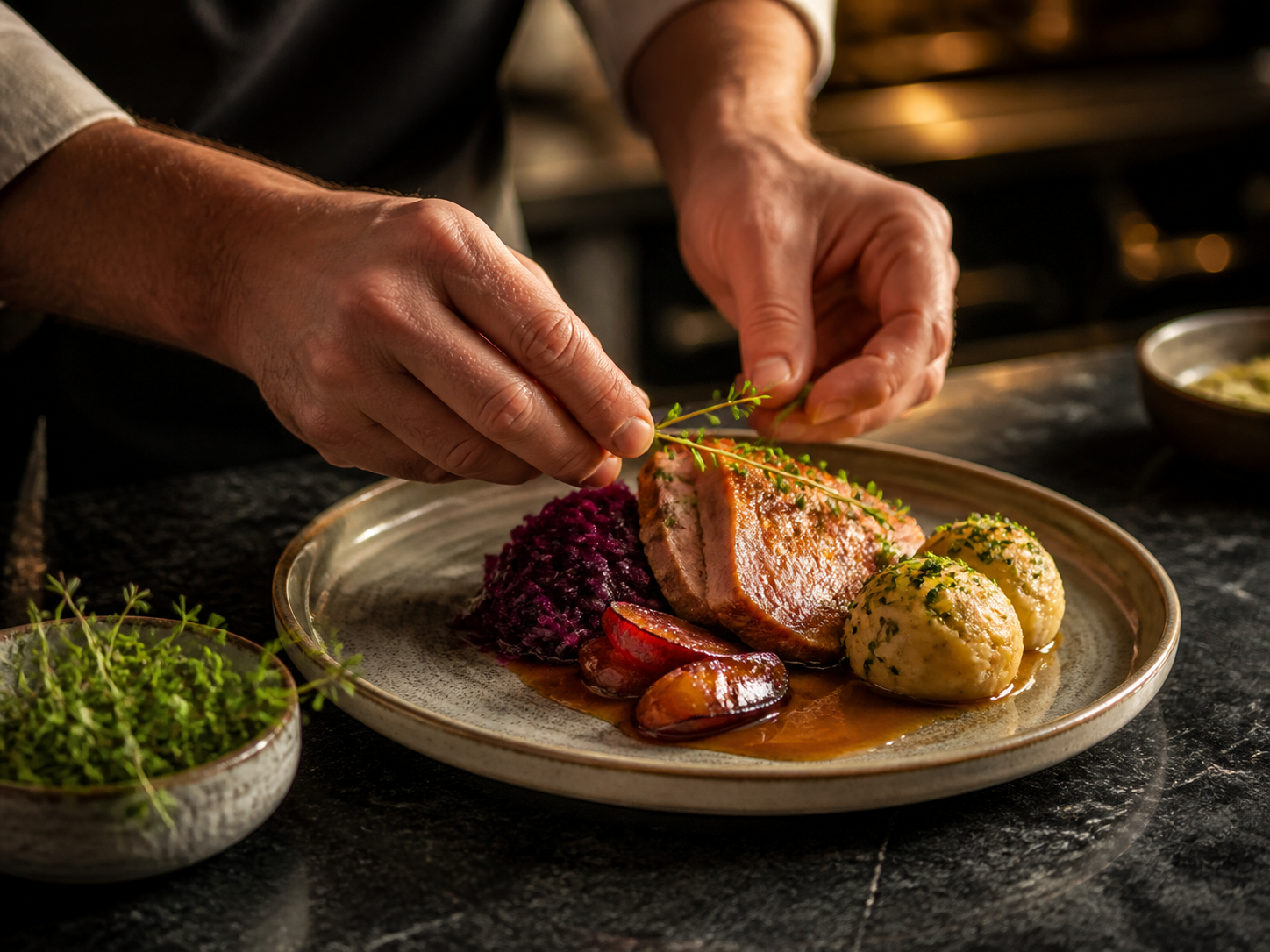 Stimmungsvolles Ambiente im Restaurant Feinschmeck